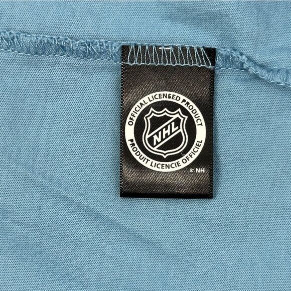 ST. LOUIS BLUES Hockey Light Blue Appliqué Logo Short Sleeve T-Shirt Sz L - Picture 6 of 6